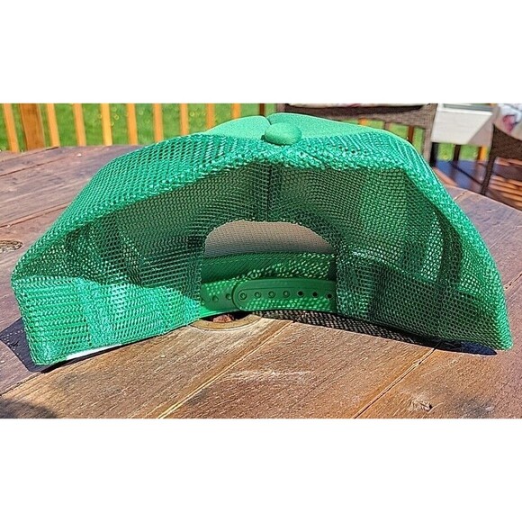 John Deere Green Trucker Hat with Mesh Back and Snapback Closure - Picture 3 of 6